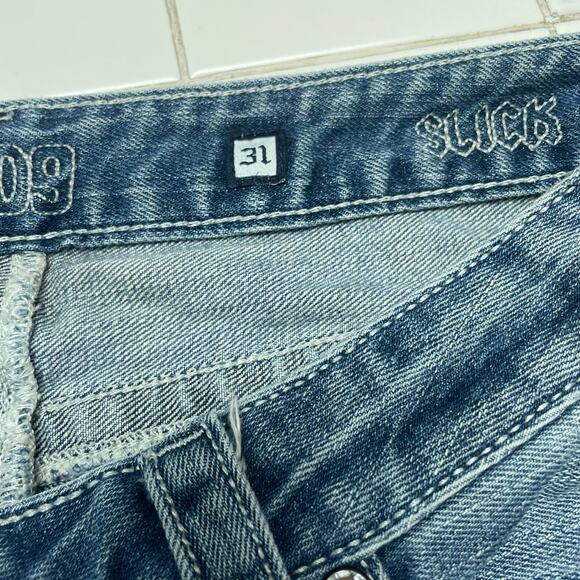 D9 Slick Womens Size 31 Bootcut Jeans Y2K Grunge Casual Classic Distressed Wash - Picture 6 of 7